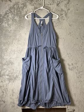 Daily Practice Free Fall Utility Dress Zip Front Pockets Drawstring Parachute S